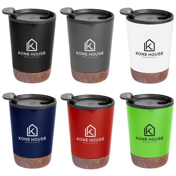 DH50144 10 Oz. Stainless Steel Zoe Tumbler With Cork Base And Custom Imprint